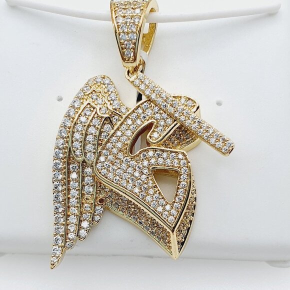 - 14K Gold Plated Cubic Zircon Pendant, INUS1BR235 - Picture 1 of 9